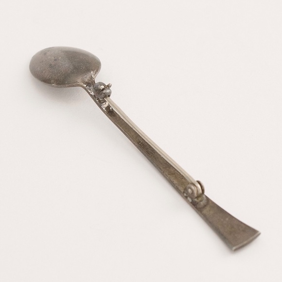 Vintage Sterling Silver Spoon Brooch Pin - Picture 4 of 6